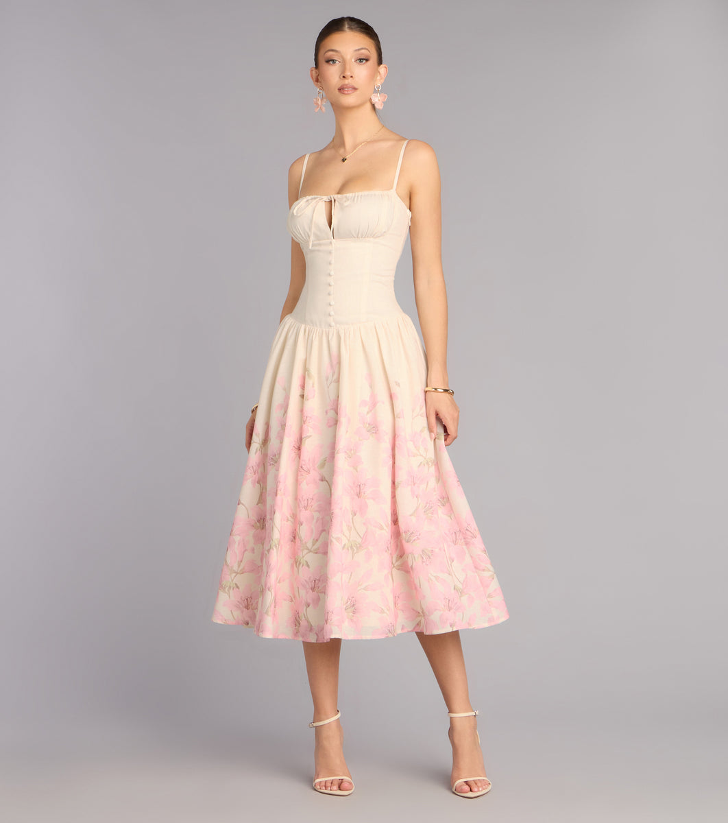 long pink dress long sleeve Berylove Women Pink Chiffon A Line Ruffle Maxi Dress with Long Sleeves Tiered V Neck Backless Wedding Guest Dress, Pink / L