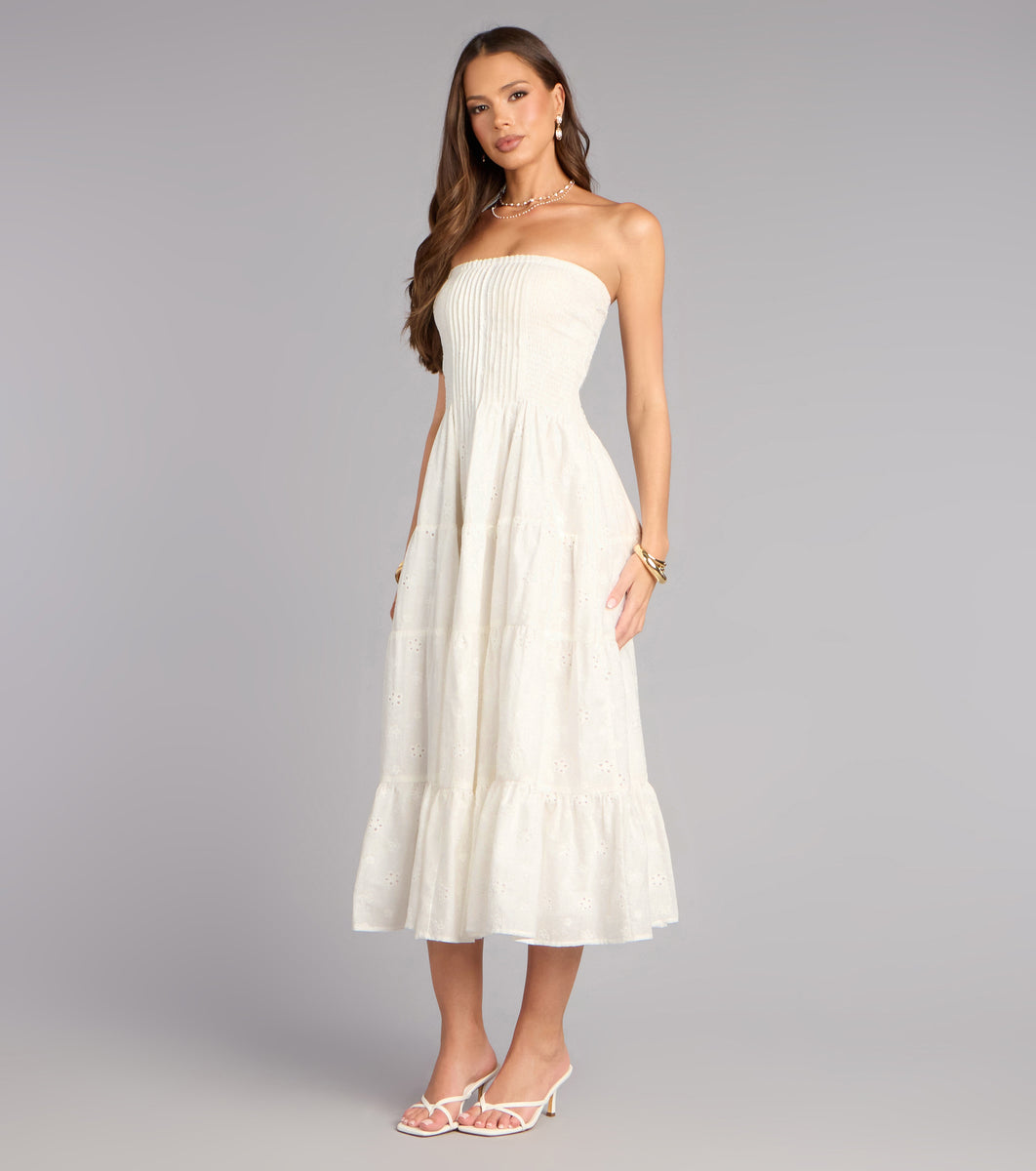 green emerald velvet dress Blanche Strapless Maxi Dress - Mint main image 1
