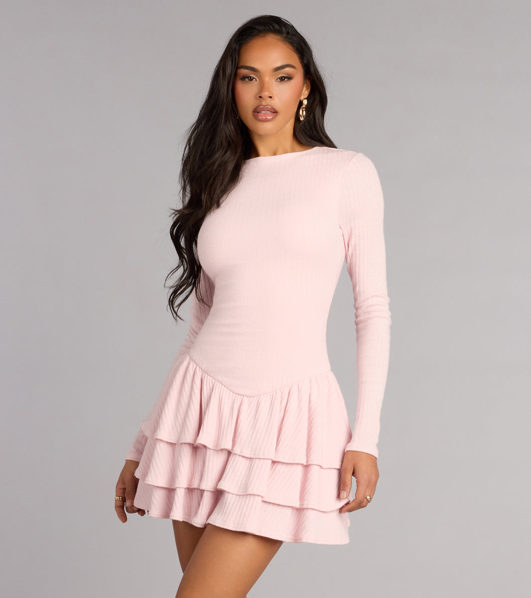chinese dress ladies Sweet Plans Ahead Long Sleeve Skater Dress