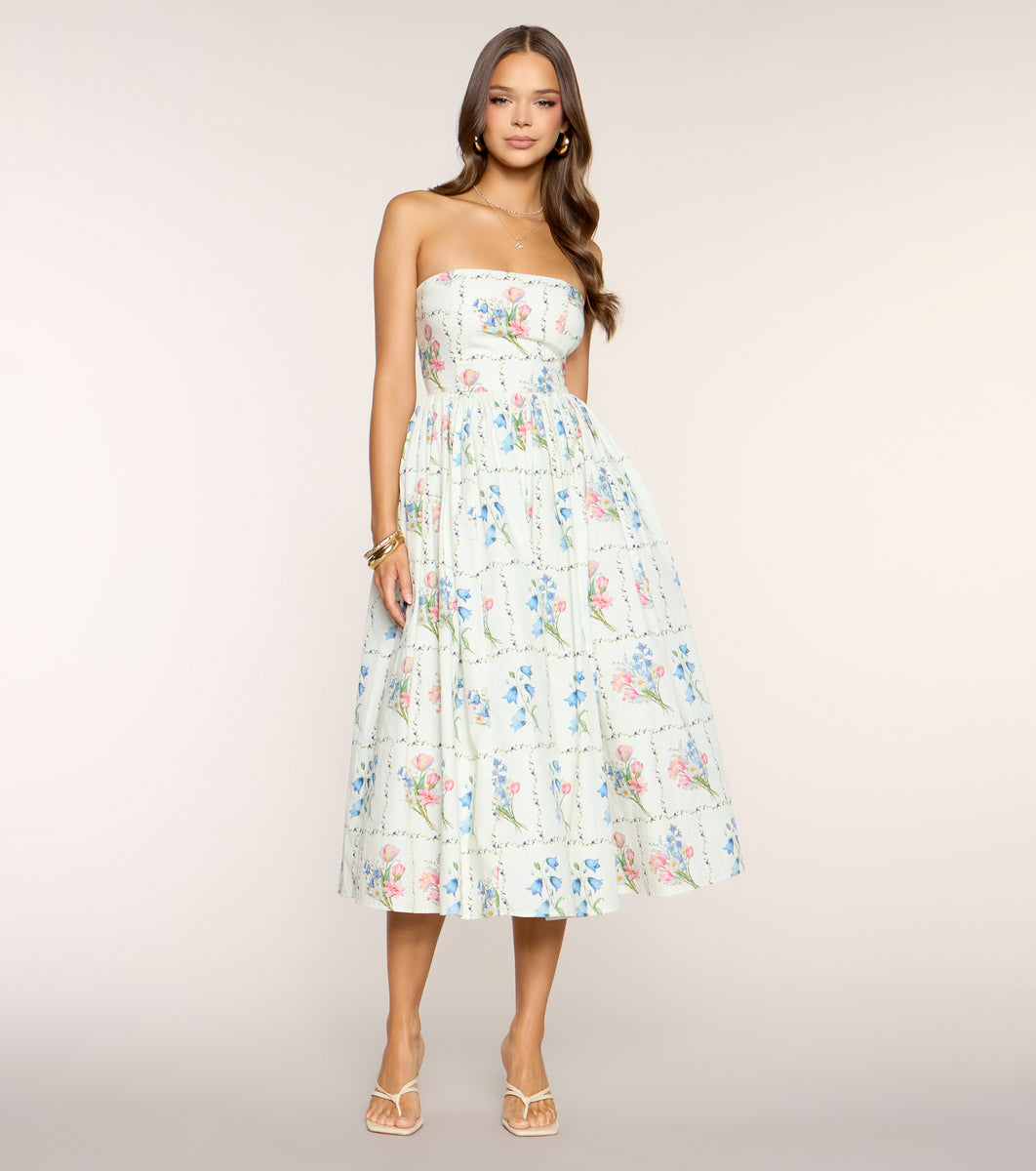 Café Cutie Floral A-Line Midi Dress | Windsor
