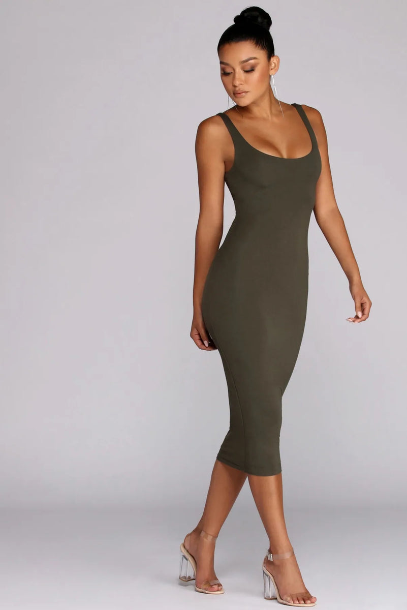 essentials midi dress Basic Essentials Midi Dress