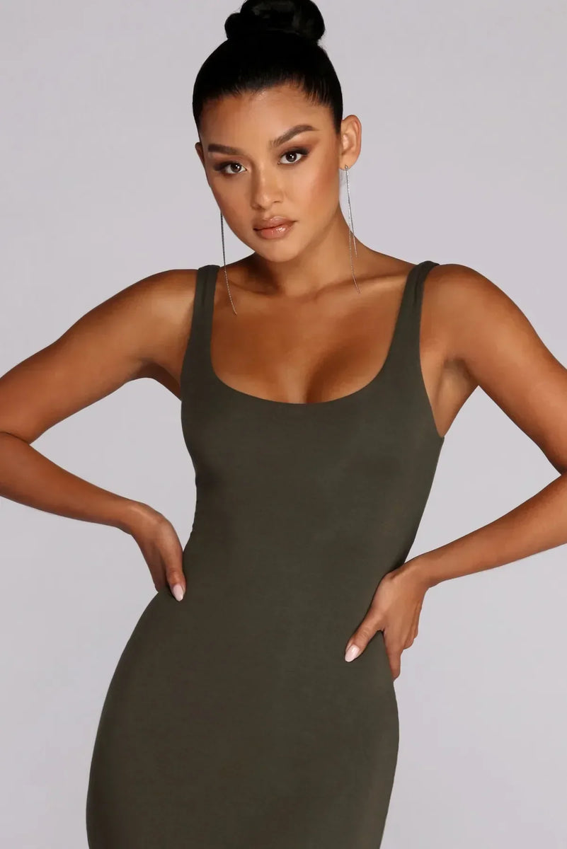 essentials midi dress Basic Essentials Midi Dress