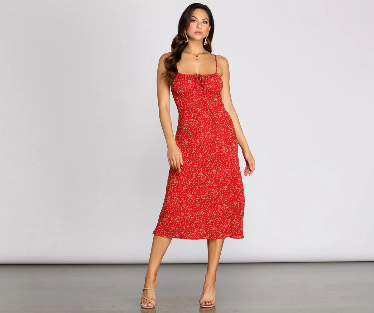 Sprung On Florals Chiffon Midi Dress | Windsor