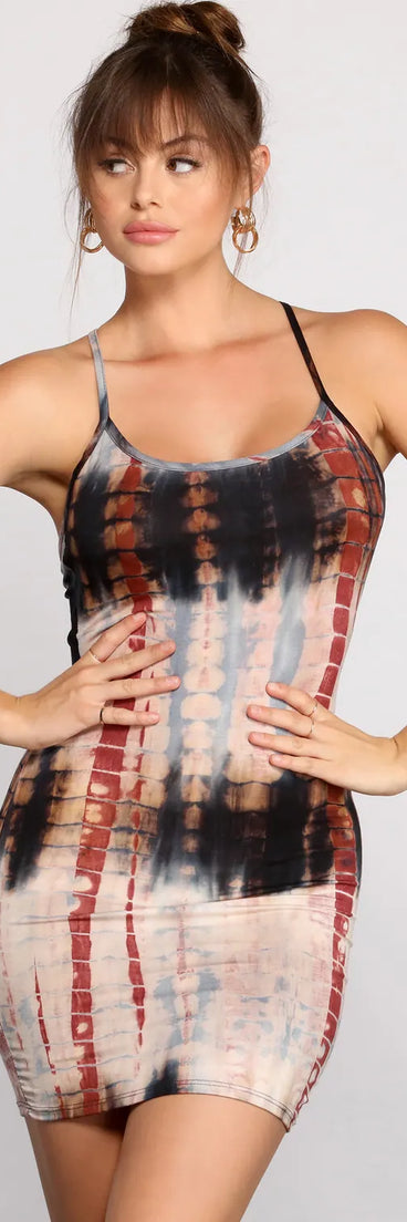 Live It Up Tie Dye Knit Mini Dress