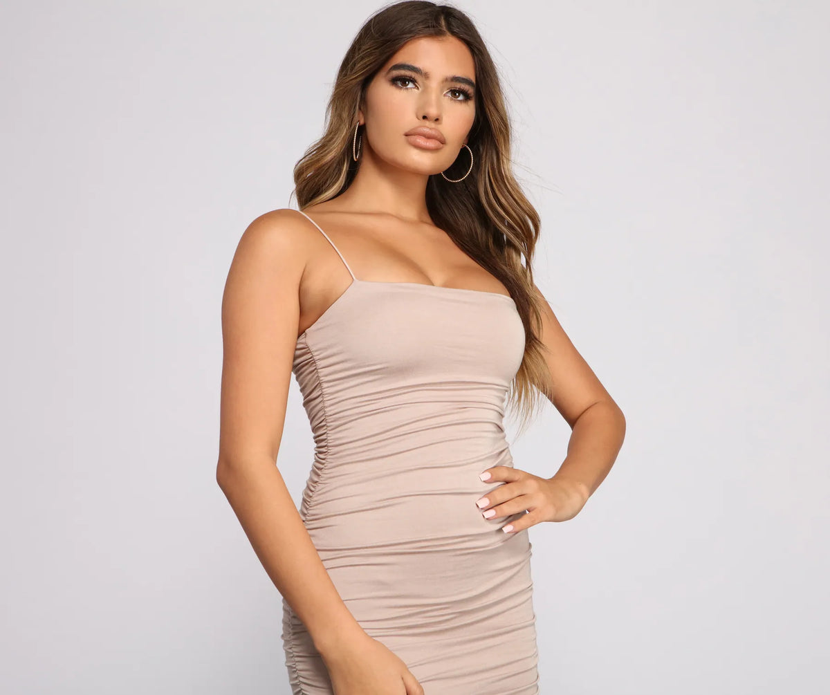 Casually Slay Square Neck Ruched Mini Dress | Windsor