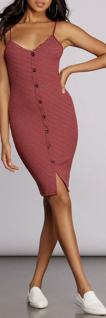 Miss Midi Striped Dress