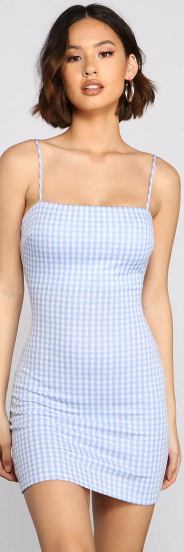 Trendy Darling Gingham Print Mini Dress