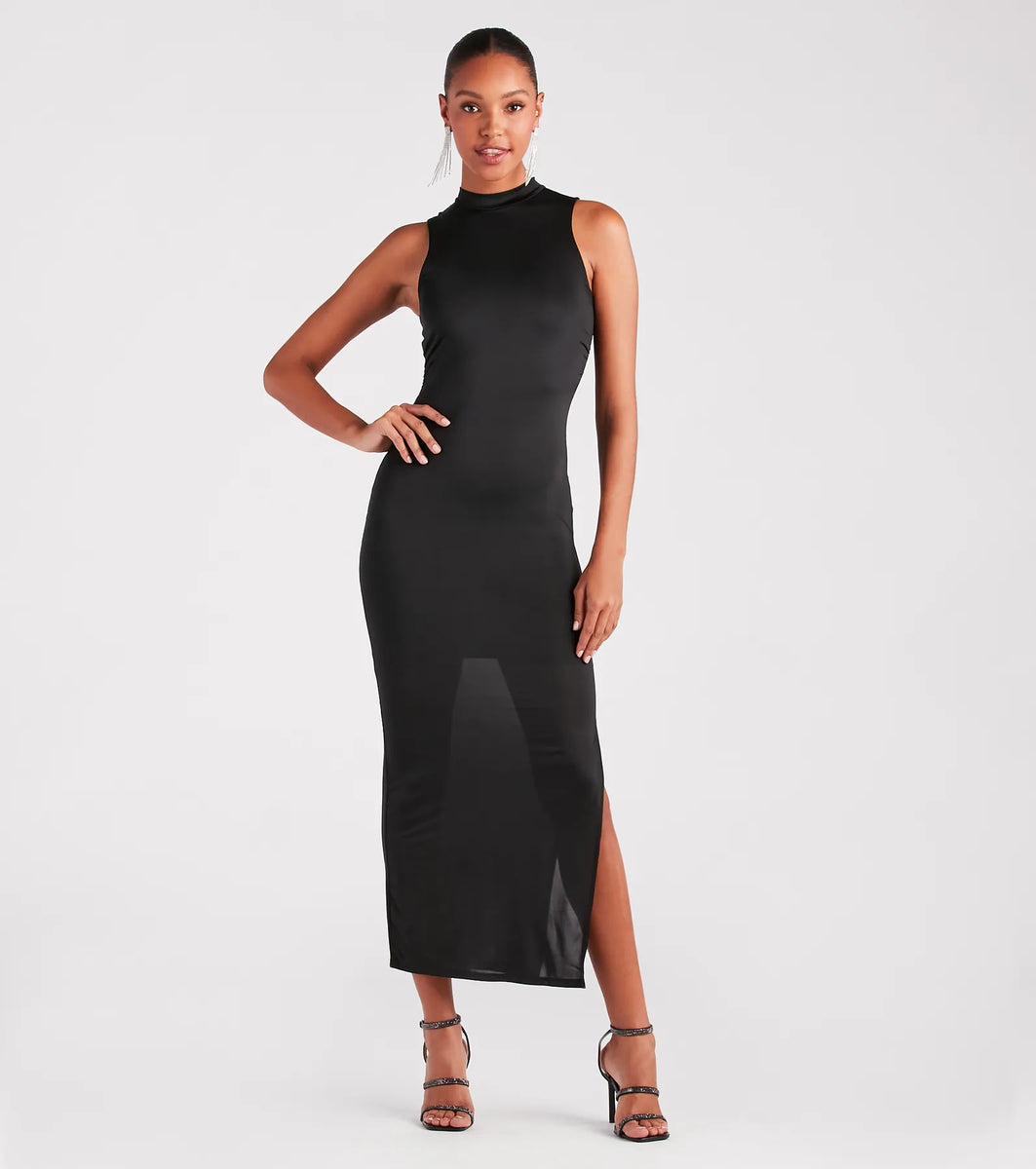 Curve Allure Mock Neck Maxi Dress | Windsor Curve Allure Mock Neck Maxi Dress | Windsor