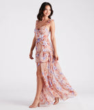 Enchanting Entrance Chiffon Floral Maxi Dress