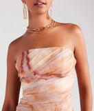 Day Dreamer Strapless Abstract Midi Dress