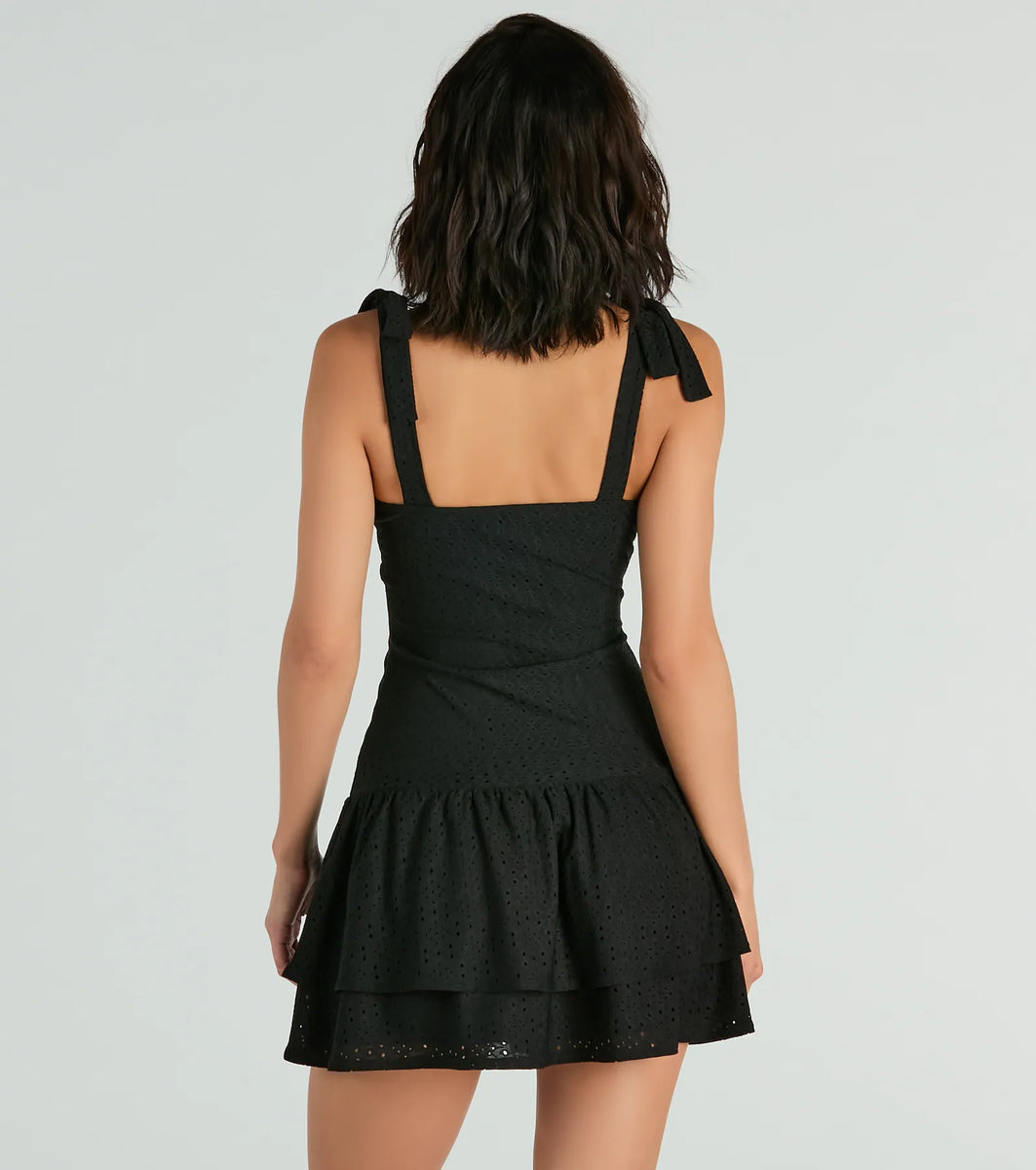 Back tie flare mini ワンピース ACYM Back tie flare mini one-piece