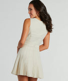 Polished Perfection Vest Pleated Short Dress