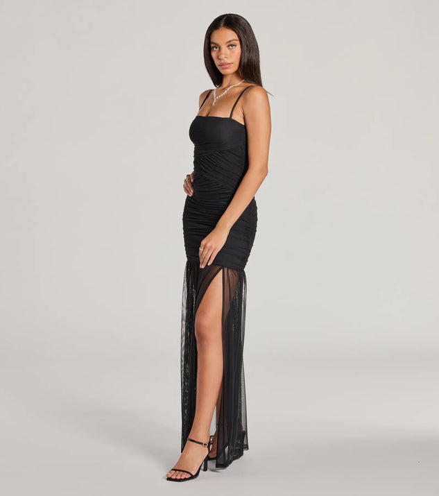 The Striking Impression Sleeveless Slit Mesh Maxi Dress is a casual dress for more than special occasions with a fitted or flowy silhouette and accents in the most recent trends!