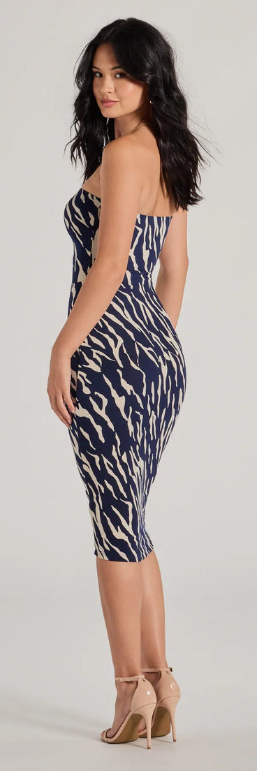 The Wild For Style Strapless Zebra Print Midi Dress is a casual dress for more than special occasions with a fitted or flowy silhouette and accents in the most recent trends!
