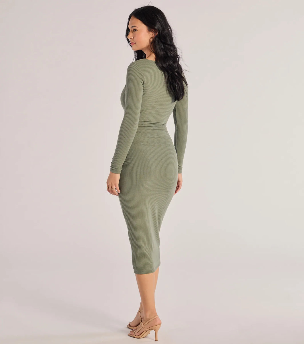 always glam midi dress Always A Good Time Long Sleeve Midi Dress