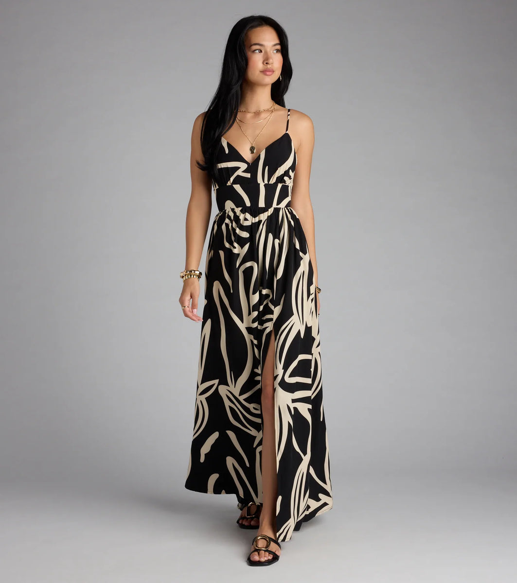 Chic Bliss Tie-Back Slit Maxi Dress | Windsor