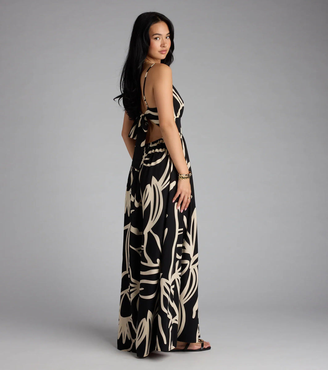 Chic Bliss Tie-Back Slit Maxi Dress | Windsor