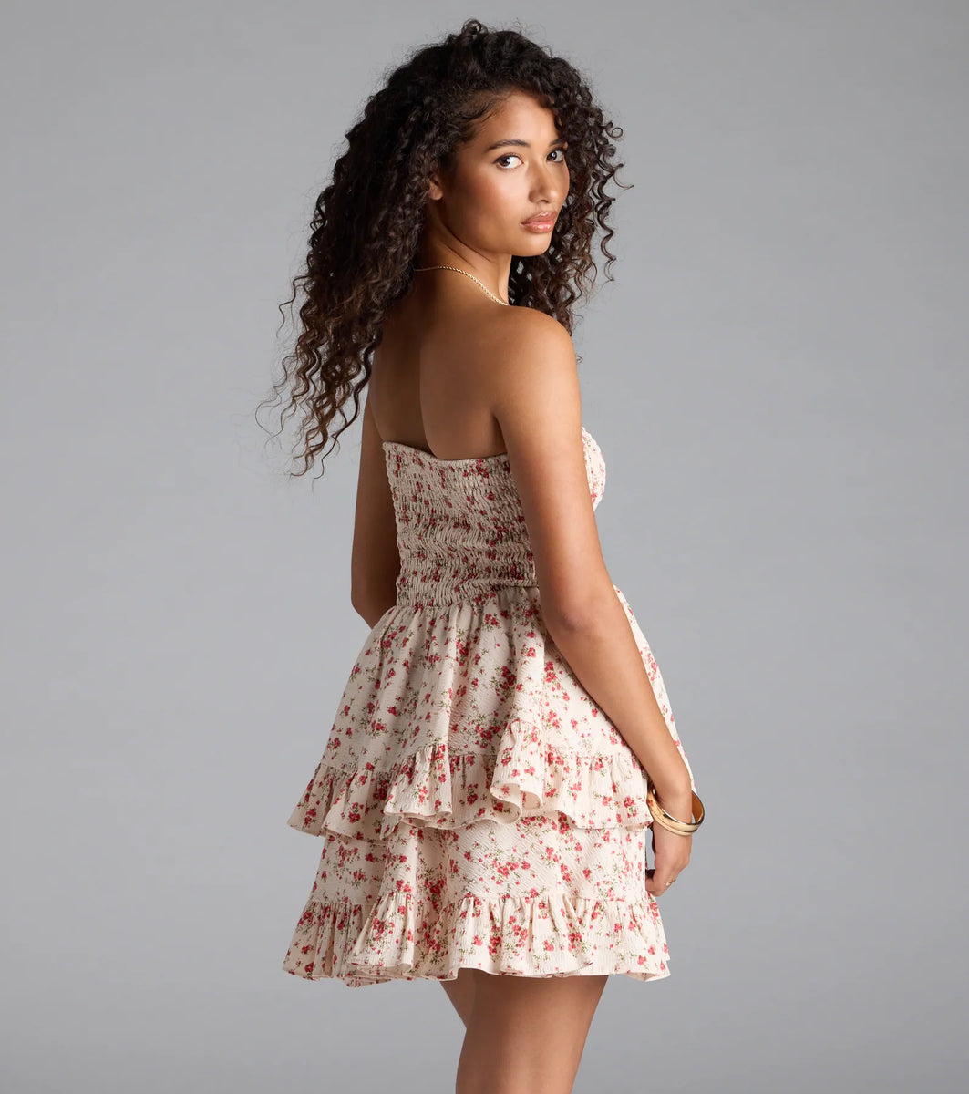 Flirty Fave Floral Ruffled Skater Dress | Windsor