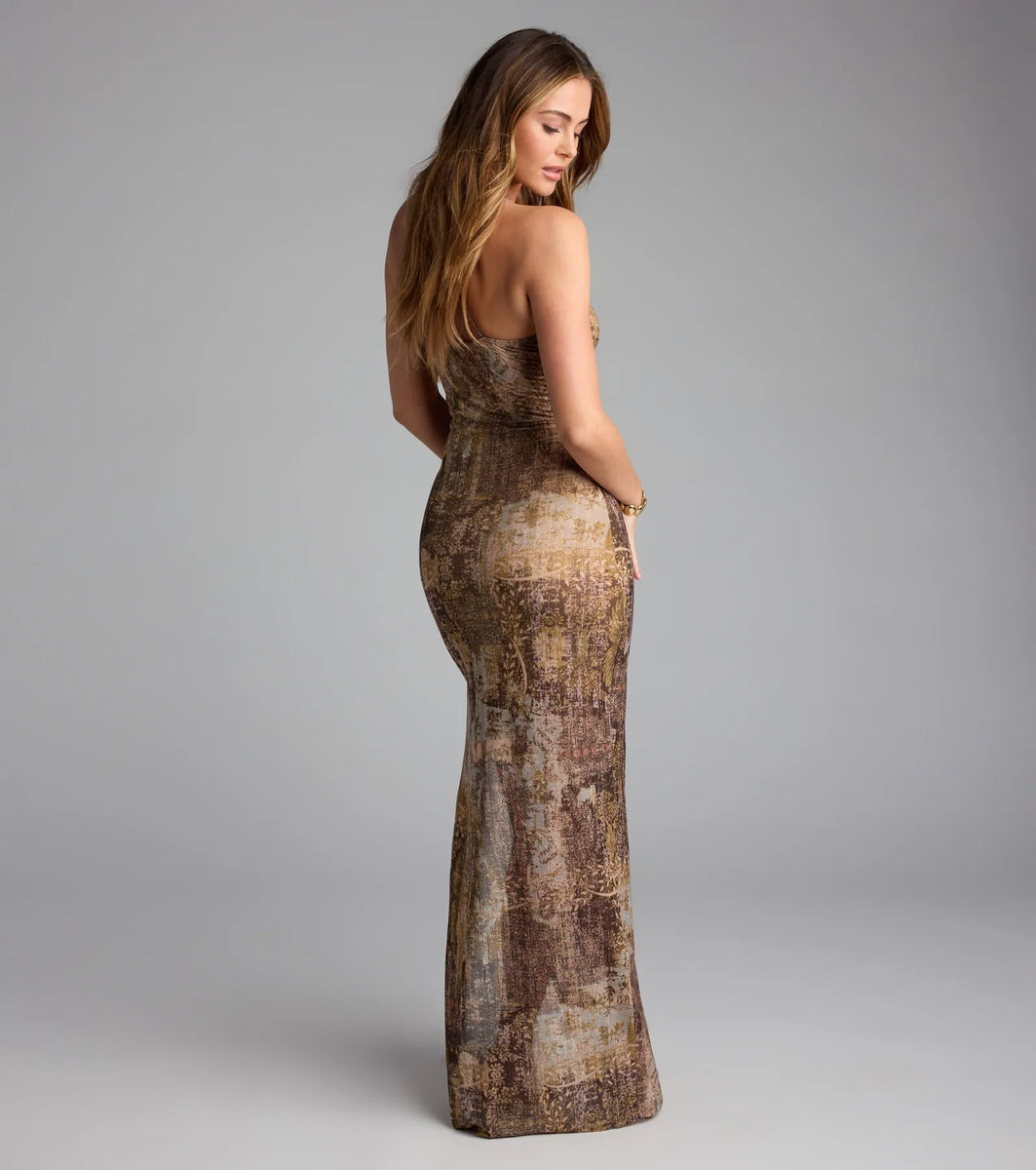Slay All Day Paisley Mesh Maxi Dress | Windsor Slay All Day Paisley Mesh Maxi Dress | Windsor