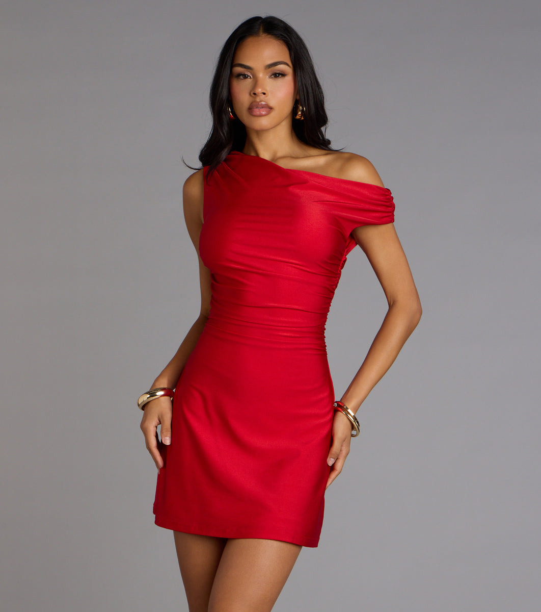 Turn Up The Heat One-Shoulder Mini Dress | Windsor