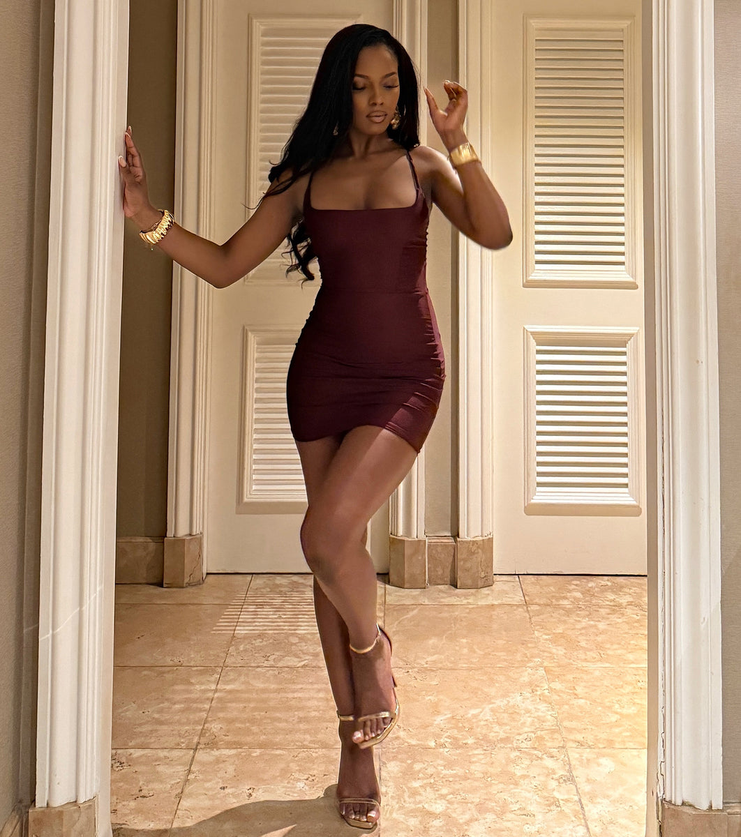 All The Drama Lace-Up Bodycon Mini Dress | Windsor