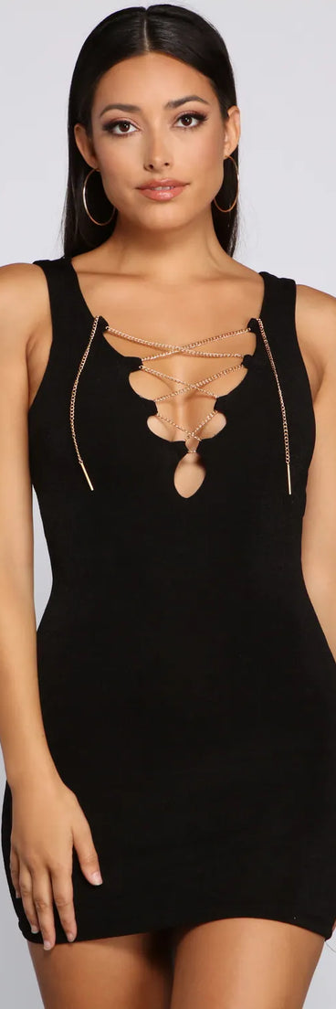 Off The Chain Sleeveless Mini Dress