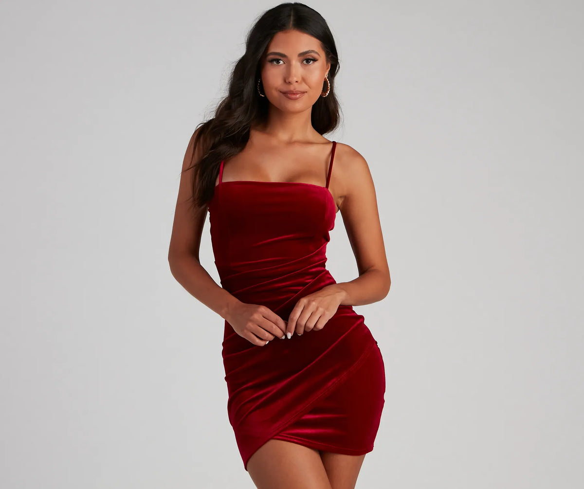 パーティードレス Stretch Cotton-Velvet Mini Dress 05001-