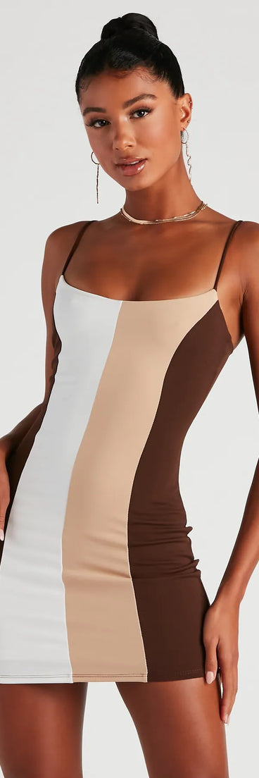 Falling For Color Block Crepe Dress