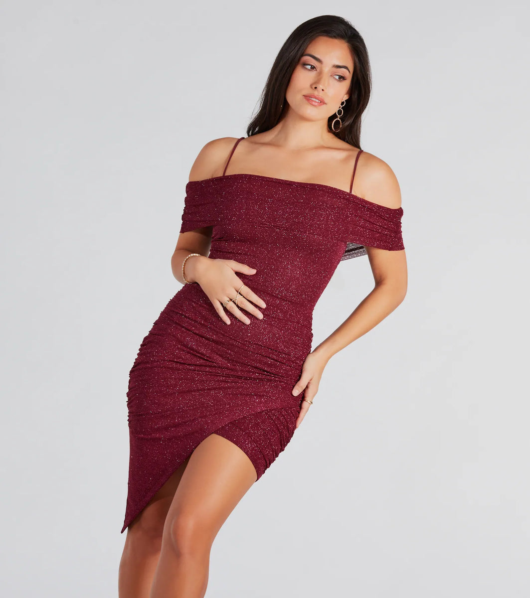 Midnight Illusions Glitter Bodycon Mini Dress & Windsor
