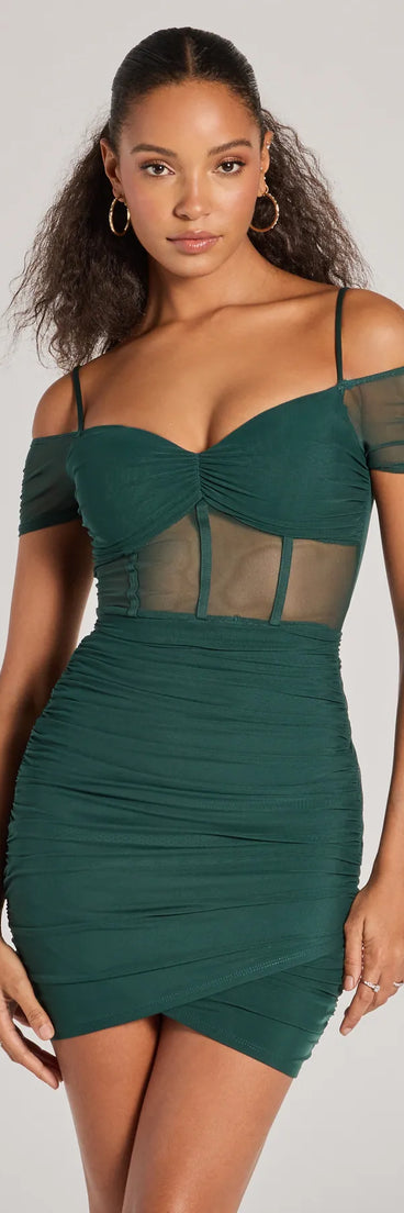The Elegant Existence Cold Shoulder Mesh Mini Dress is a mini dress that will make a statement with its short hemline and on-trend details to have you ready for any event!