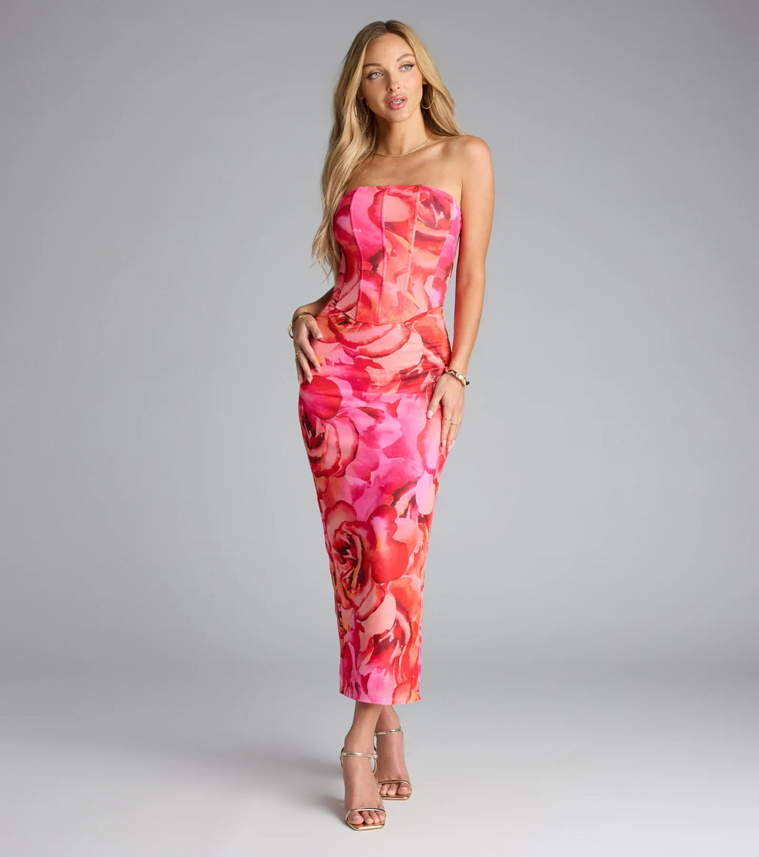 She Came to Slay Floral Corset Tube Top | Windsor