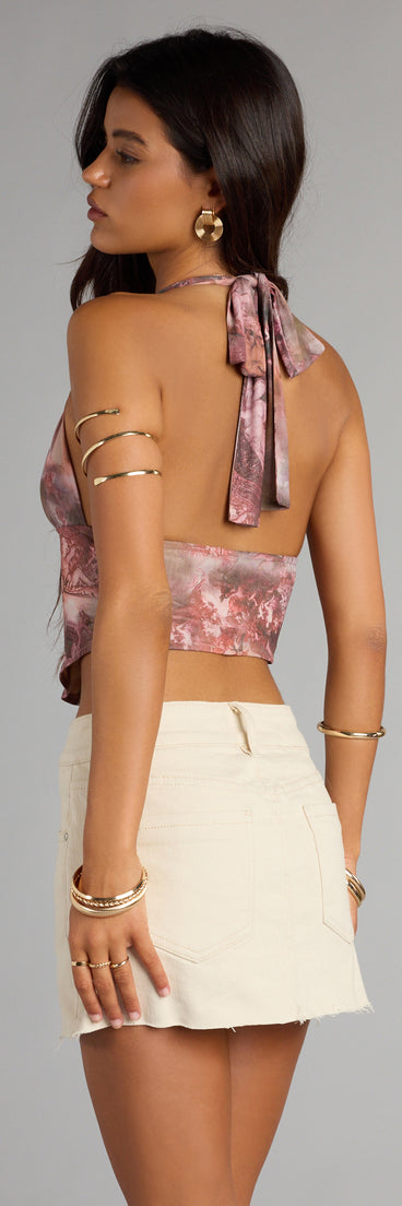 Trendy women’s tops, like the Cherub Kisses Halter Corset Top, bring effortless style for fall layering, lounging, or going out.