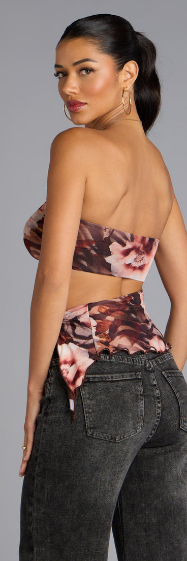 Trendy women’s tops, like the Floral Cutie Mesh Asymmetrical Top, bring effortless style for fall layering, lounging, or going out.