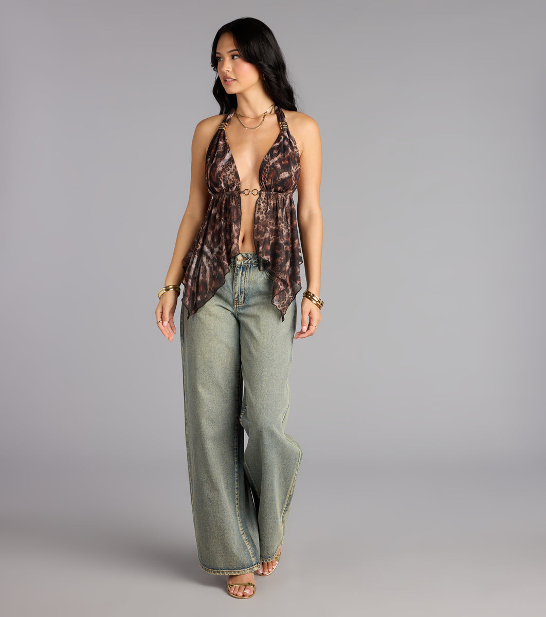 Jett Plunge Halter Top - Black