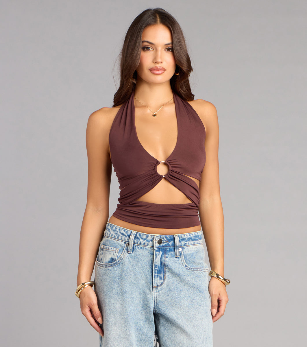 On Repeat Cutout Halter Top | Windsor