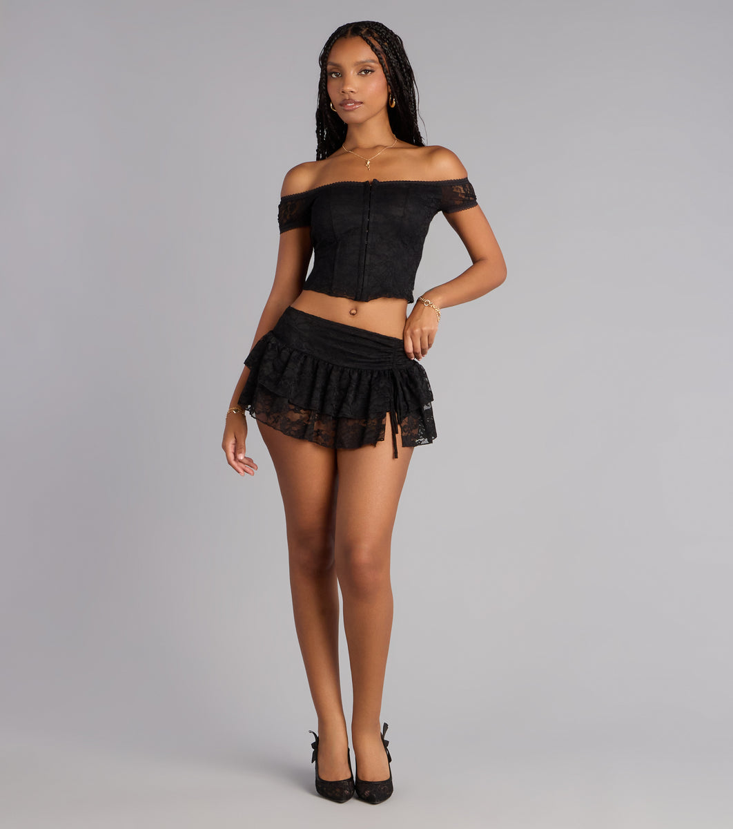 Quiet Allure Off Shoulder Lace Corset Top | Windsor