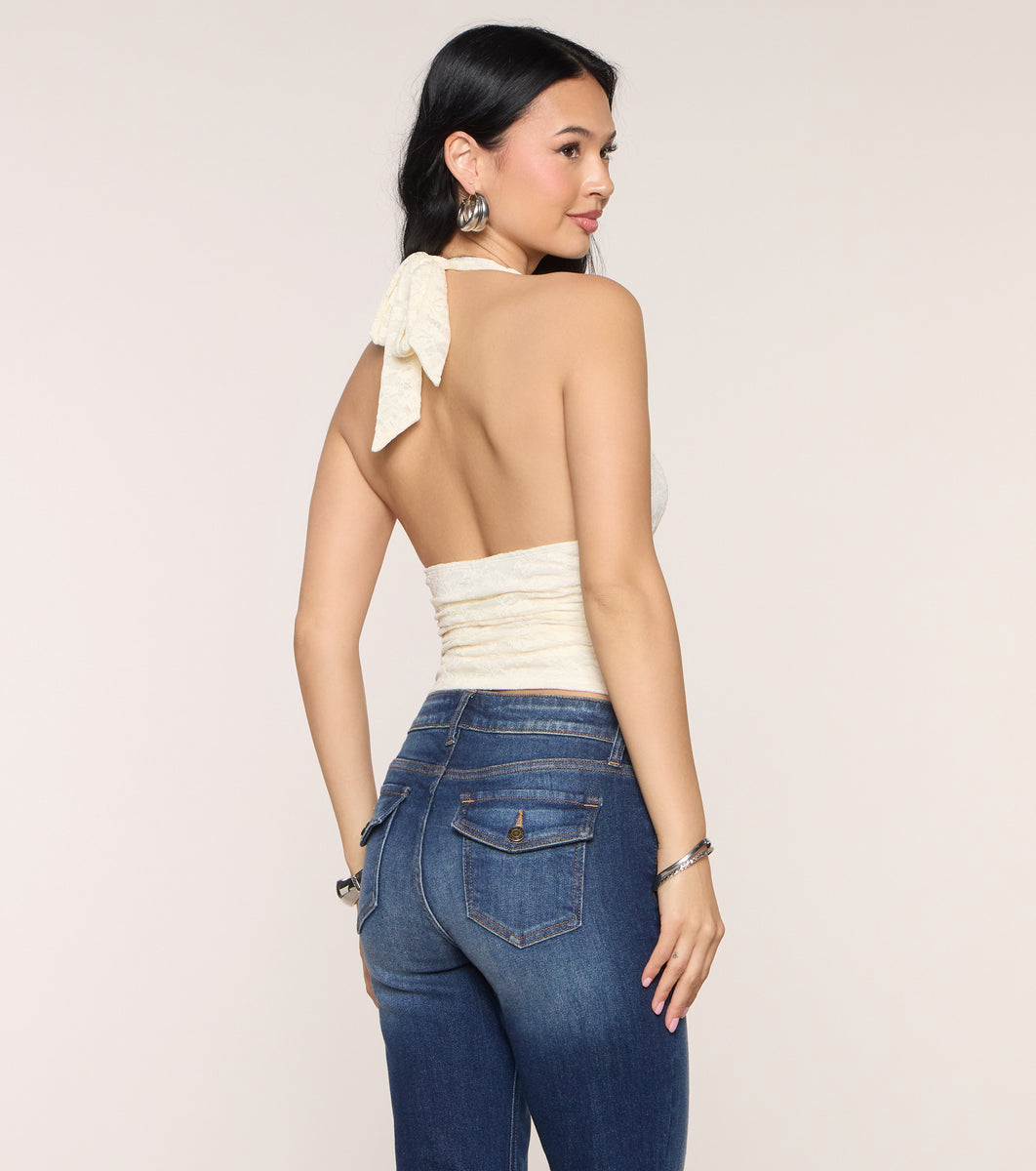 Too Cute To Text Lace Halter Top | Windsor