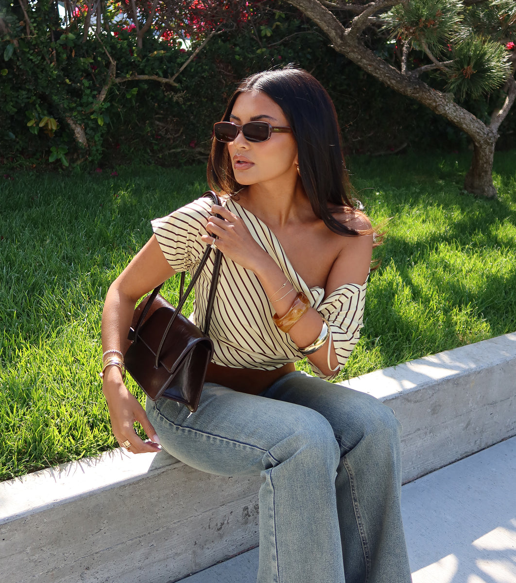 Off-The-Shoulder Stripe Moment Top | Windsor