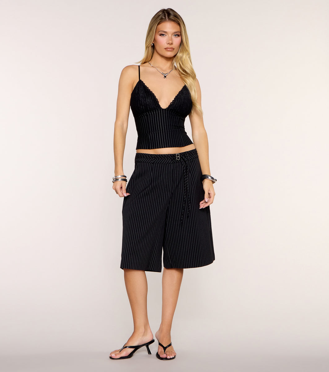 After Five Lace Cup Pinstripe Cami Top | Windsor