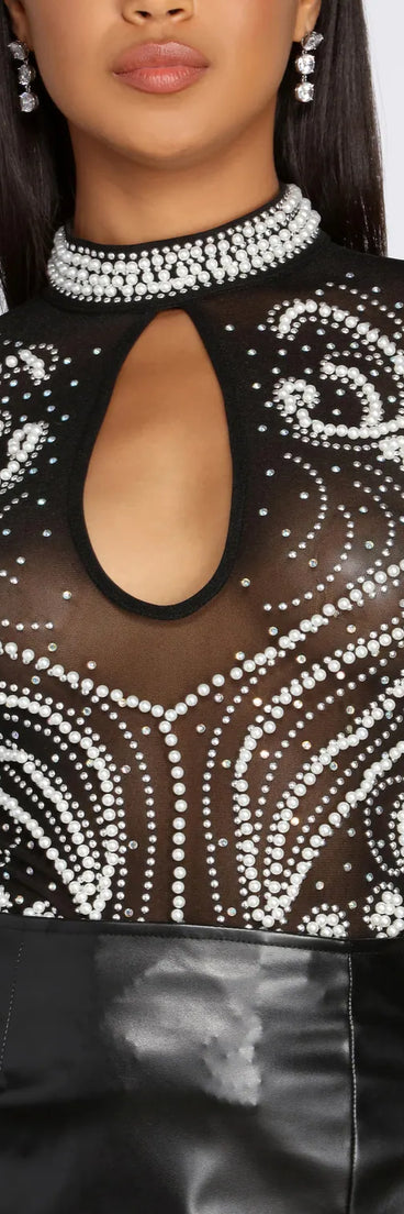 Pearls On Pearls Sheer Bodysuit