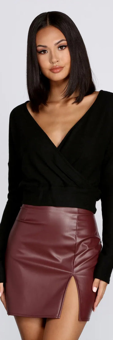 Wrapped In Knit Crop Top