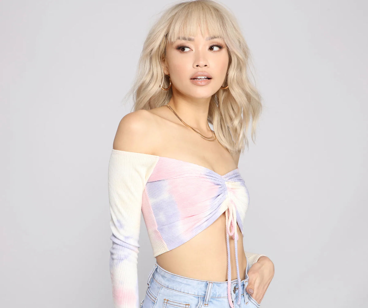 【COLOR iN ID】trico tie-dye off-shoulder t-shirt AMXYFBK s 2024 for Men,Men's Tie Dye T-Shirt Oversized