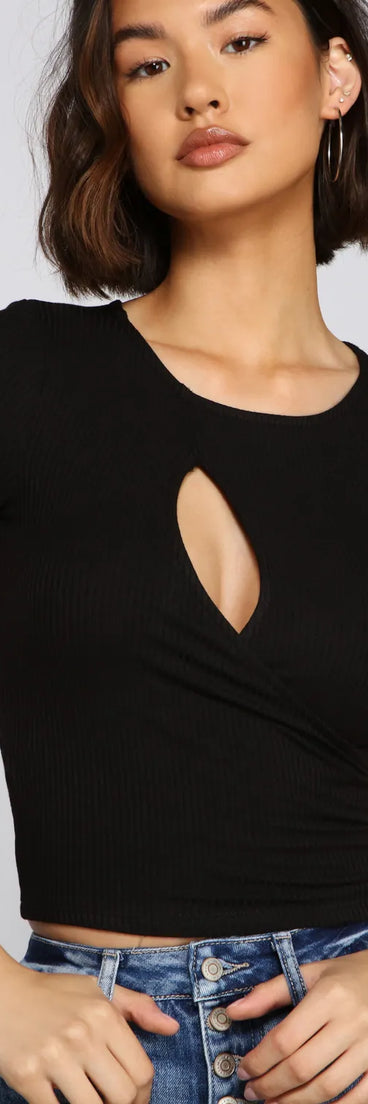 Chic Cuts Asymmetrical Ribbed Knit Top
