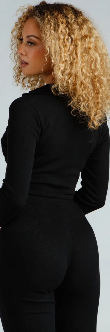 Preppy Vibe Collared Crop Top