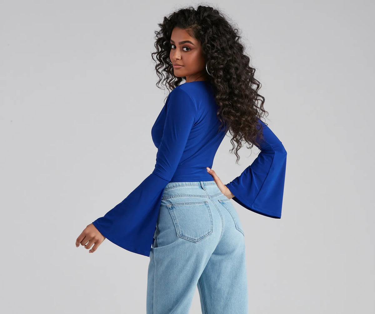 Wrapped In Chic Bell Sleeve Top | Windsor