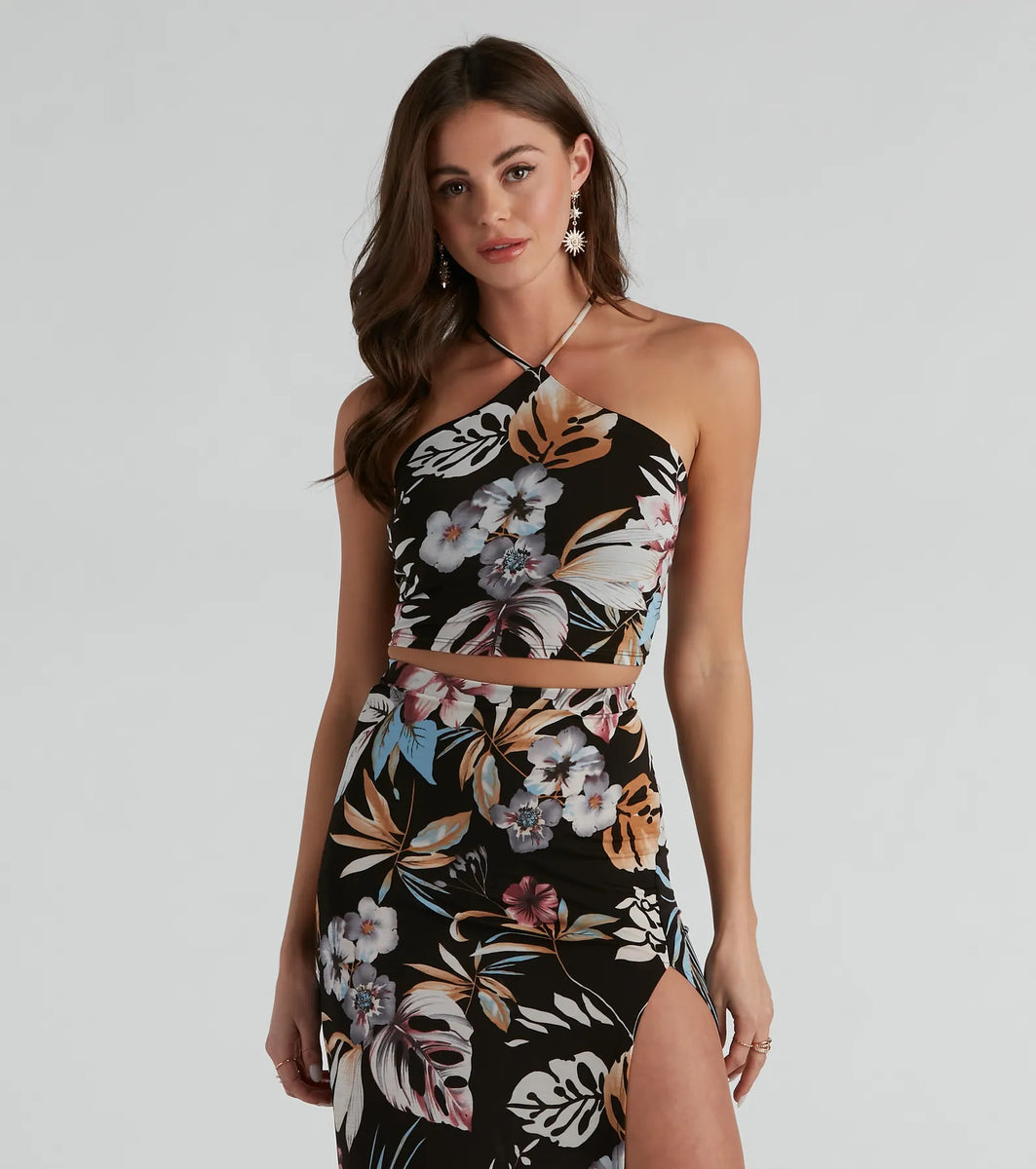 Ticket To Paradise Halter Crop Top | Windsor