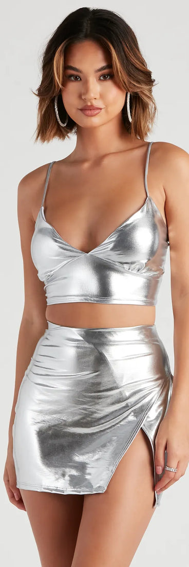 Let's Glow Metallic Crop Top