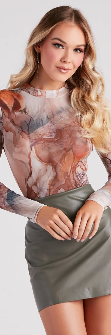 Into The Woods Sheer Mesh Bodysuit