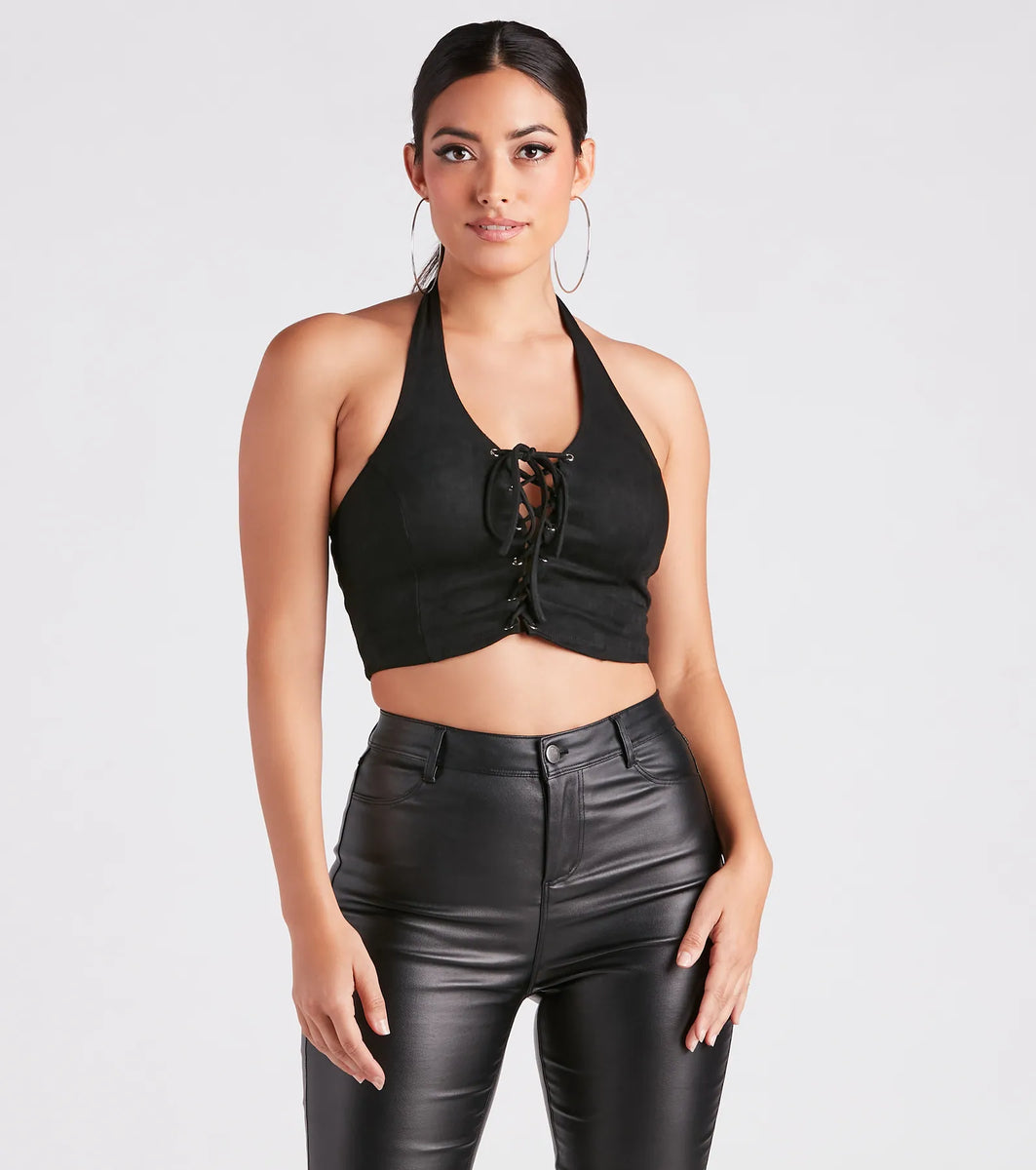 Bite Back Lace Up Halter Top