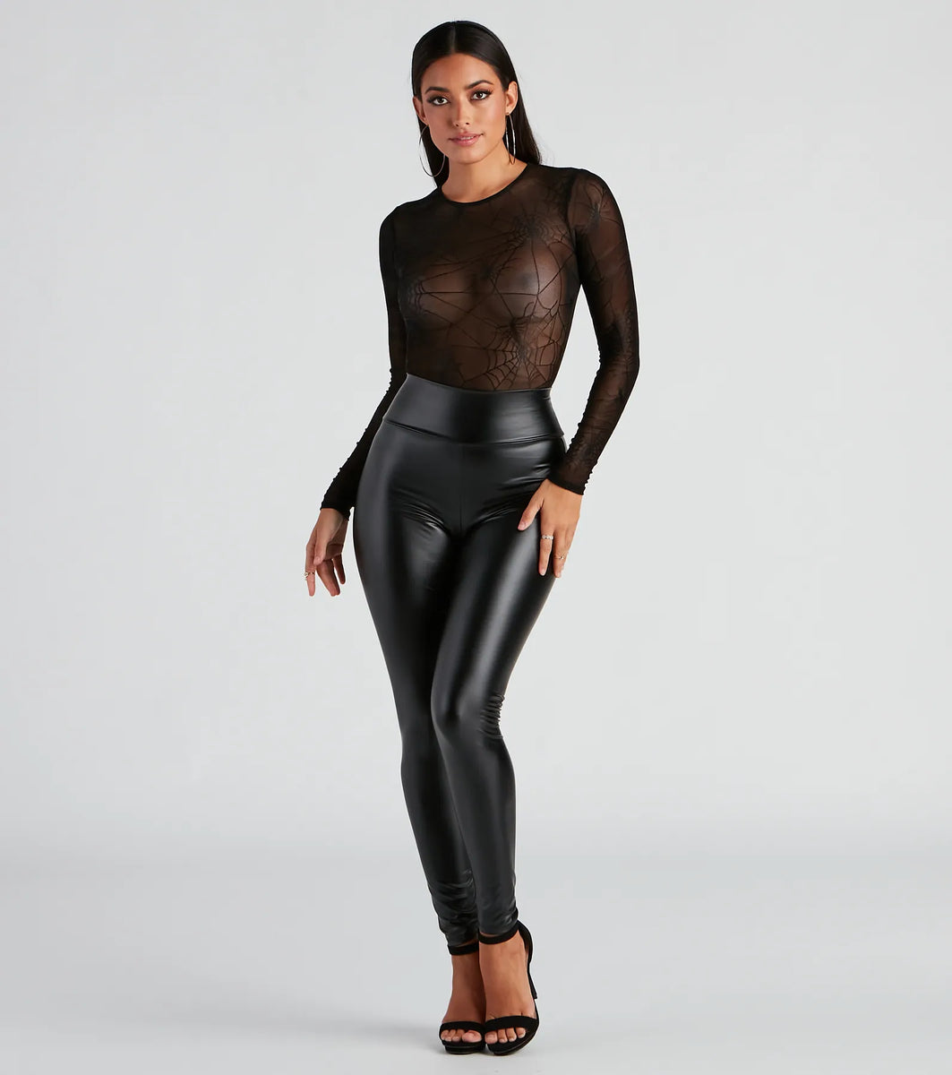 Spider Babe Mesh Graphic Bodysuit | Windsor